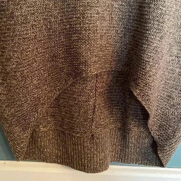 Eileen Fisher 100% linen brown knit high low short sleeve top size small - Picture 4 of 8